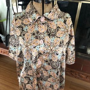 Pink Paisley Satin Pajamas Top and Short